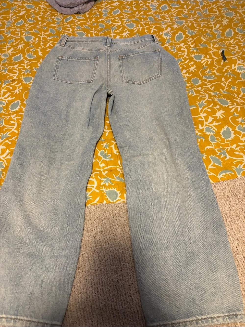 Old Navy Kids Slouchy Straight  High Rise Jeans Light Wash Built in Tough